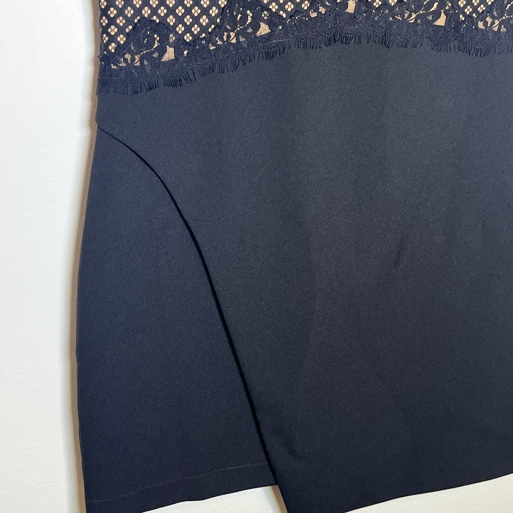 BCBGMaxAzria Leandra Black Lace Mini Dress Sz 10 - Picture 3 of 11